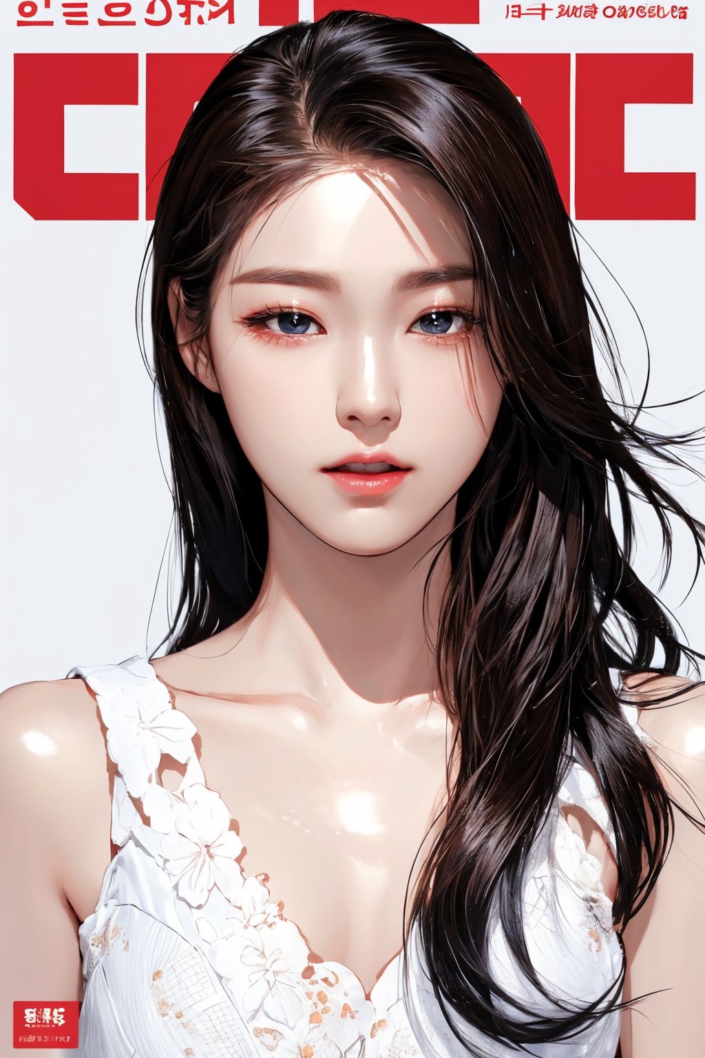 nsfw, 1girl, looking at viewer, revealing, ultra detailed, best quality, sharp focus, natural lighting, magazine cover,seolhuyn