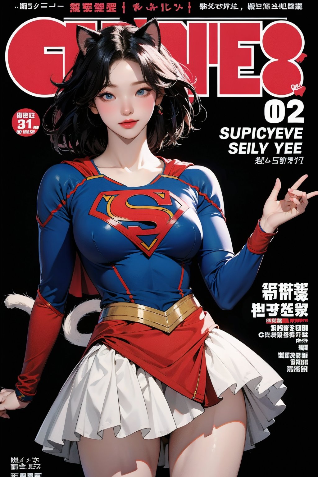 1girl, thigh up, looking at viewer, ((supergirl costume, cat ear hairstyle, eye mask, magazine cover, )) hairstyle, detailed clothes, ultra detailed, profesional lighting, dark background, 2D artstyle,



johyun, wyntracy, hine, hakil, htt, chimai, sim, yuong01, sana, QA, aespakarina, huondey,kn,jisoo,powergirl2,