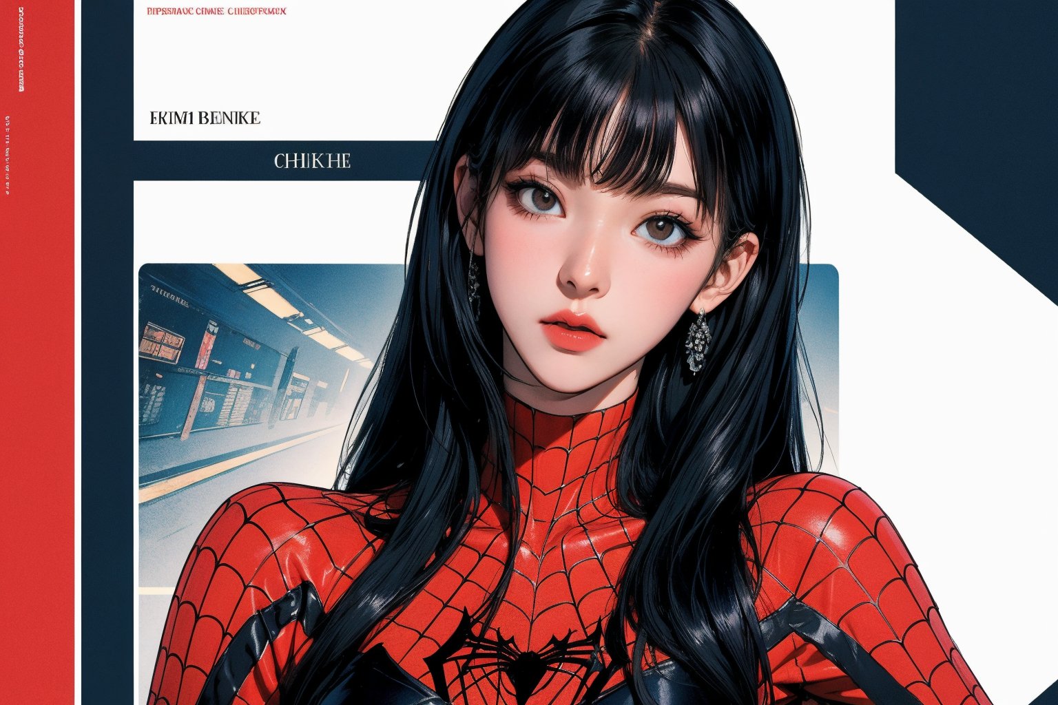 (1girl, thigh up body, spiderman cosplay, blunt bangs,) no mask, looking at viewer, cinematic lighting, cinematic composition, hairstyle, magazine cover, 2D artstyle, split screen by 2,



johyun, wyntracy, hine, hakil, htt, chimai, sim, yuong01, sana, QA, aespakarina, huondey,kn,jisoo