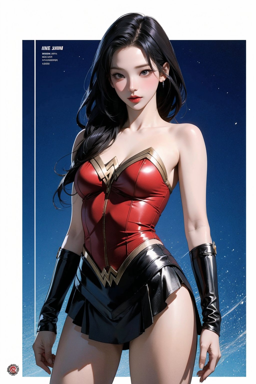 1girl, thigh up, looking at viewer, wonder woman costume, hairstyle, cinematic lighting, cinematic composition, hairstyle, magazine cover, 2D artstyle,



johyun, wyntracy, hine, hakil, htt, chimai, sim, yuong01, sana, QA, aespakarina, huondey,kn,jisoo