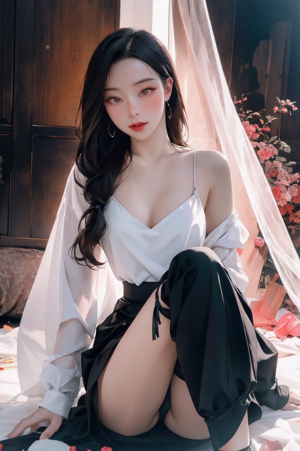 1girl, thigh up, ((looking at viewer,)) different hairstyle, earrings, dynamic composition, wide angle, ancient fantasy, digital painting, official art, unity 8k wallpaper, masterpiece, best quality, colorful theme, aespakarina,girl,3D,htt,sim,seolhuyn,lisa,jennie,rosé,jisoo,haohaoulz