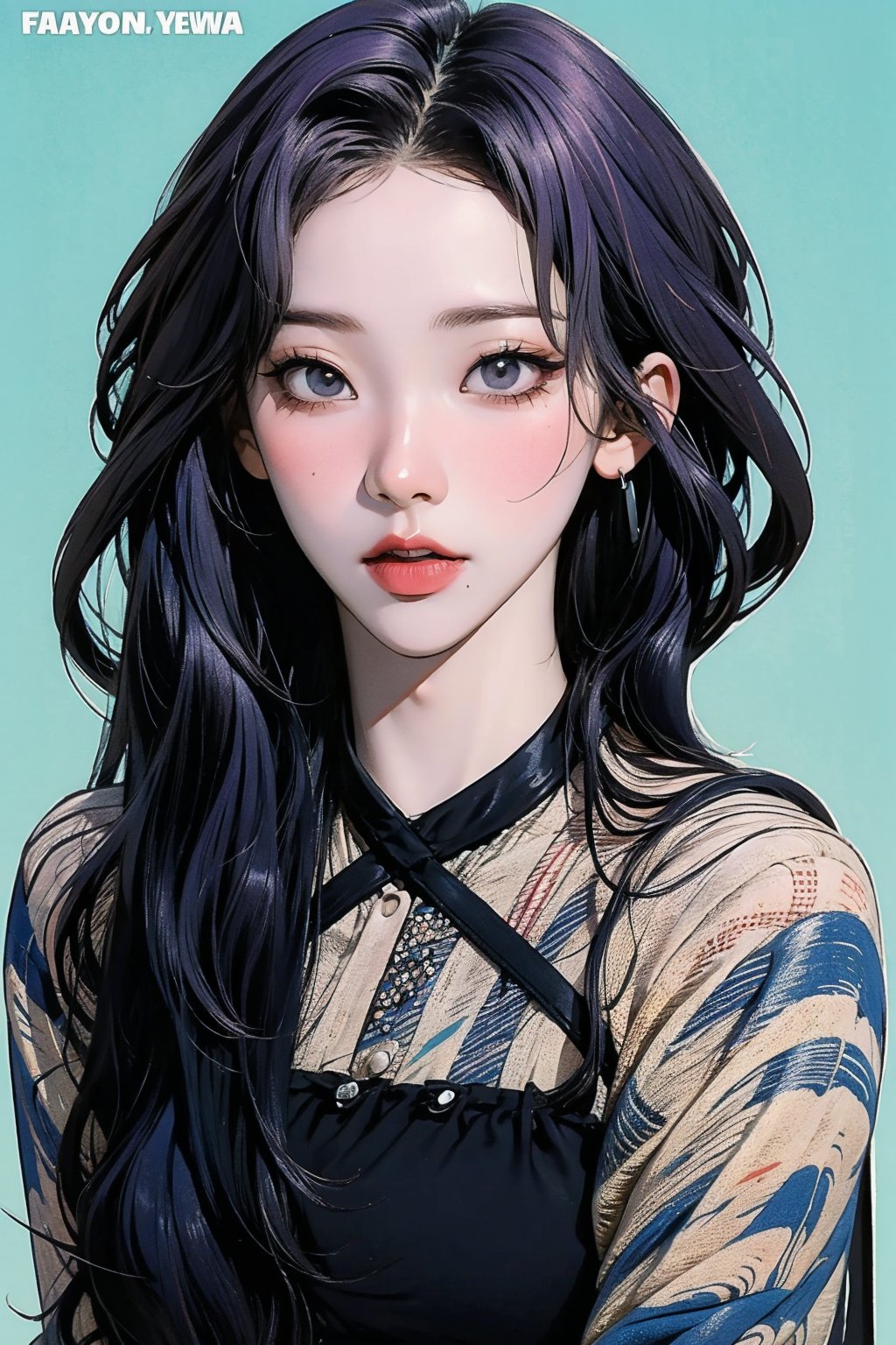 1girl, thigh up, looking at viewer, ((kpop idol outfit,)) styled clothes, hairstyle, purple hair, cinematic lighting, cinematic composition, hairstyle, magazine cover, green background, 2D artstyle,



johyun, wyntracy, hine, hakil, htt, chimai, sim, yuong01, sana, QA, aespakarina, huondey,kn,jisoo