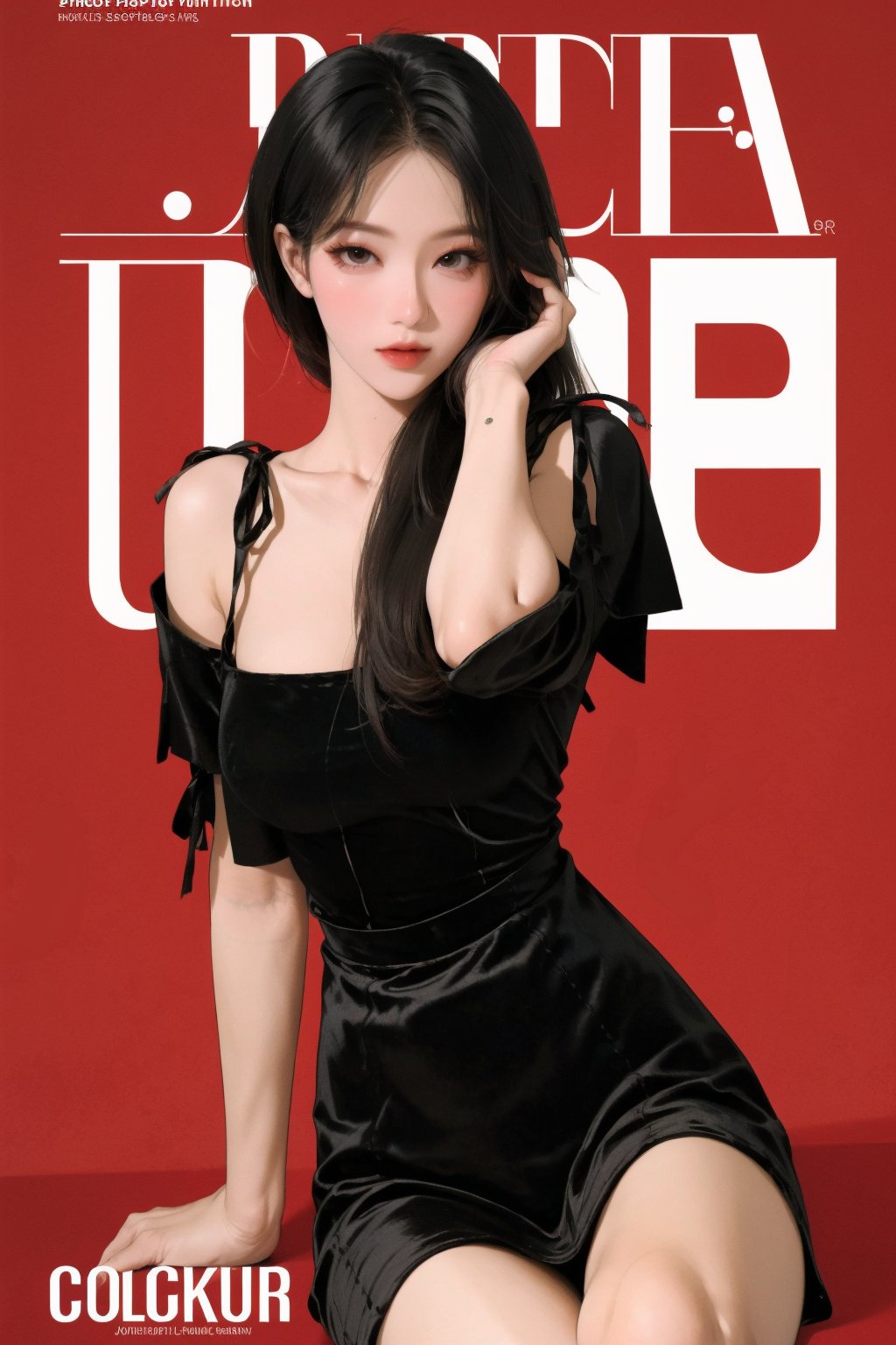 1girl, looking at viewer, thigh up body, kpop idol, styled outfit, on stage, professional lighting, different hairstyle, coloful, magazine cover, best quality, masterpiece,johyun,kmiu