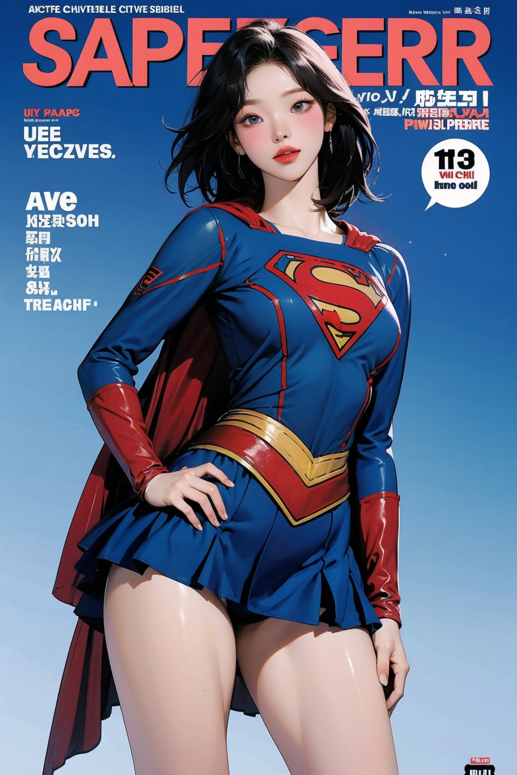 1girl, thigh up, looking at viewer, ((supergirl costume, magazine cover, )) hairstyle, detailed clothes, ultra detailed, profesional lighting, 2D artstyle,



johyun, wyntracy, hine, hakil, htt, chimai, sim, yuong01, sana, QA, aespakarina, huondey,kn,jisoo,powergirl2,