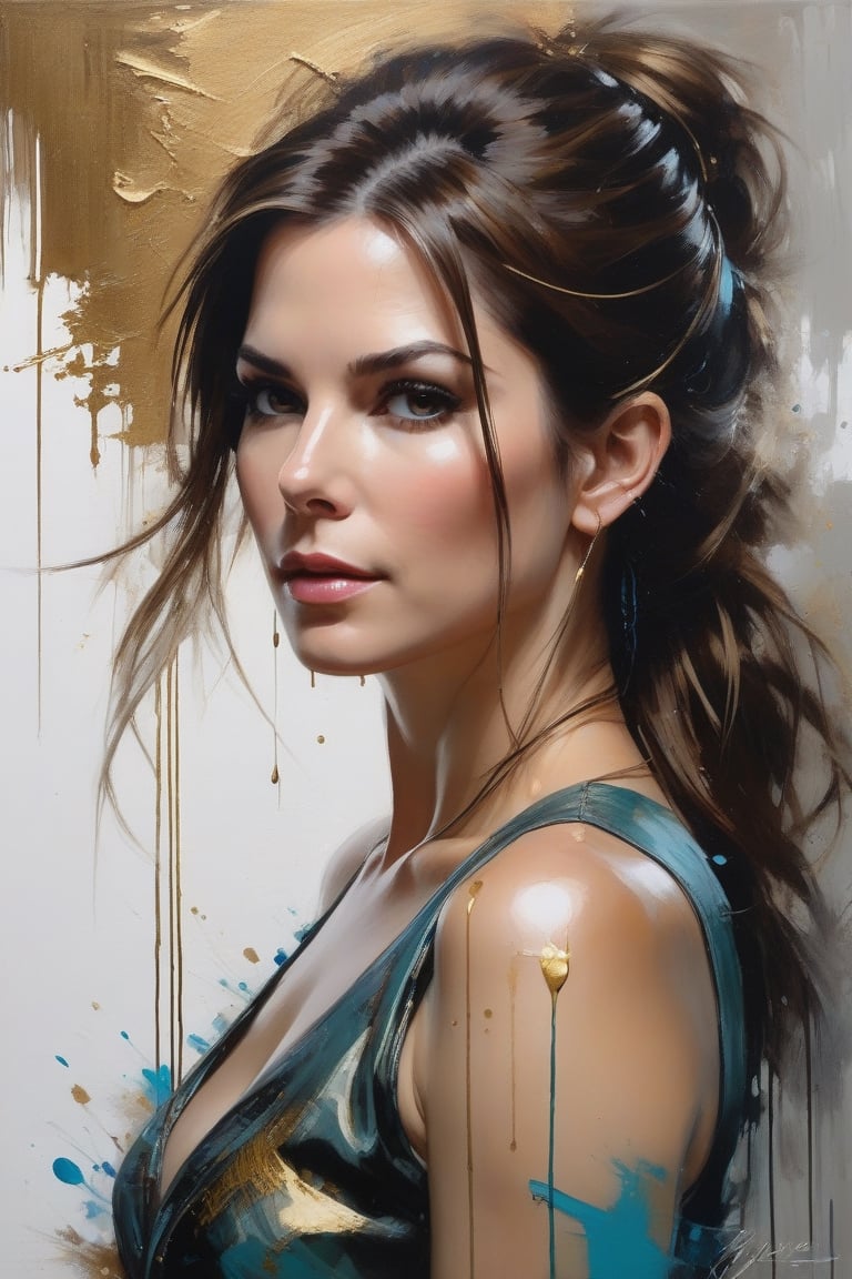 oil painting, heavy brushstrokes, paint drips, a breathtaking portrait of a Mozart, female, composes a piece of music, action pose, medium long fuzzy hair, perfect symmetric eyes,gorgeous face, by Jeremy Mann, Carne Griffiths, Robert Oxley, rich, deep colors,layered image shaded by cells, golden ratio, award winning, professional,highly detailed, intricate, volumetric lighting, gorgeous, masterpiece, sharp focus, depth of field, perfect composition, award winner, artstation,
acrylic painting,  Sandra Bullock
