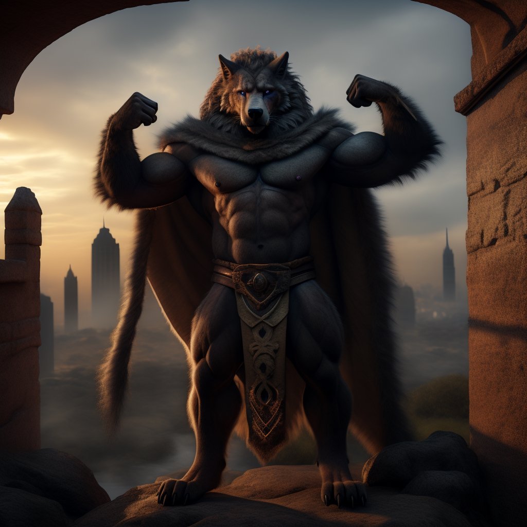 full body, anhtro, male, , standing, (blaidd (elden ring)), anthro, wolf, detailed purple eyes, black body, black fur, topless, cape, (lioncloth), paws, claw, clawed_toes, flexing ,male_nipples, big_nipple, areola, big_areola, mexico, mexico city, mexican flag background, cloudy sky ,hyper realistic fur, natural fur, detailed fur, inner ear fluff, neck tuft, chest tuft, hindpaw,realistic fur ,fluffy ,realistic, photorealistic, every detail of this beautiful, insanely detailed, detailed background, insanely detailed, perfect composition, beautiful, detailed intricate, ultra realistic, 8k, 5_figner, tail