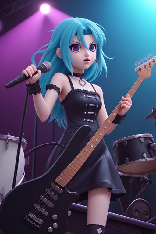 A anime dark mettal rock band girls gothic