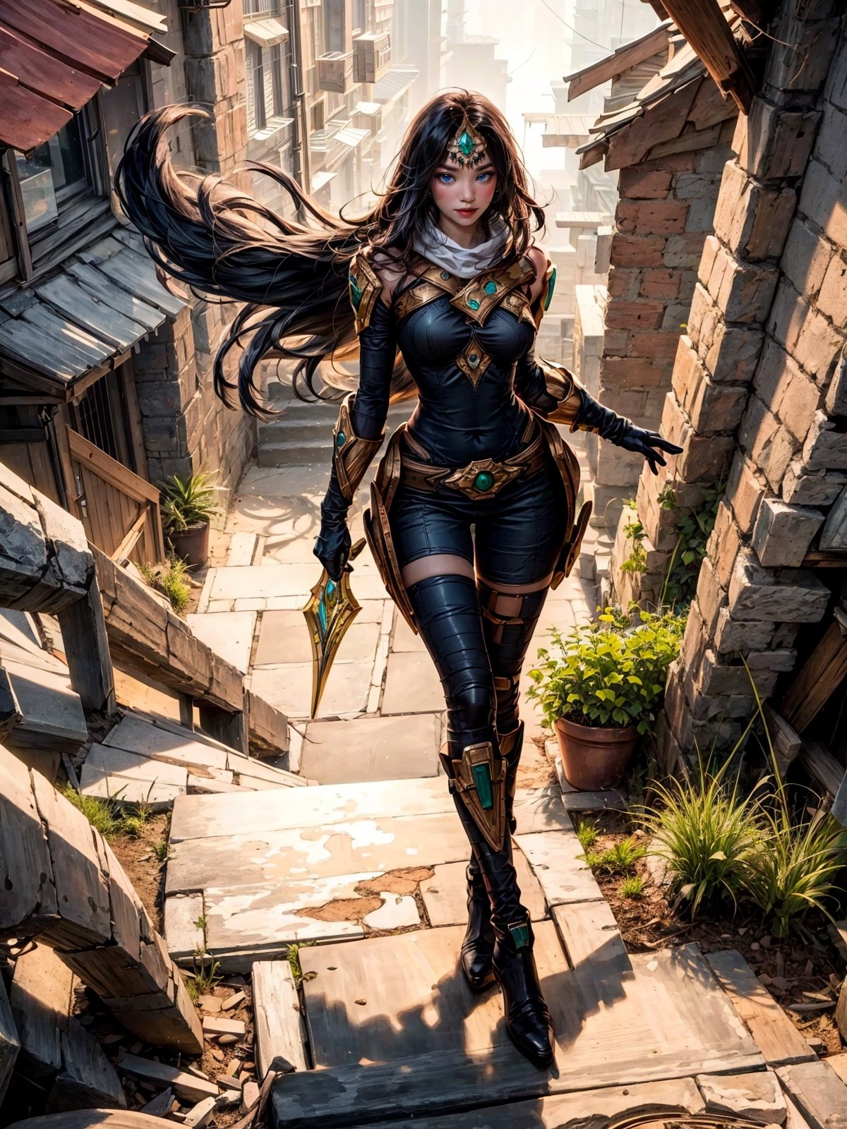 ((full body,)) looking at viewer, high resolution,1girl, solo, shining skin, medium breasts, wide angle, best quality, masterpiece, 8K resolution, kai'sa,sivir