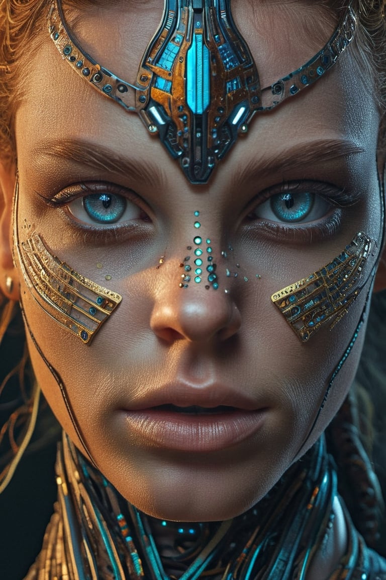 beautiful android RAW upper body photo, beautiful detailed face, ultra realistic, concept art, intricate details, highly detailed, photorealistic, octane render, 8 k, unreal engine. art by Mark Seliger and Alessio Albi, ((cosmic topaz eyes)) wet eyeliner,  perfecteyes ((topaz))