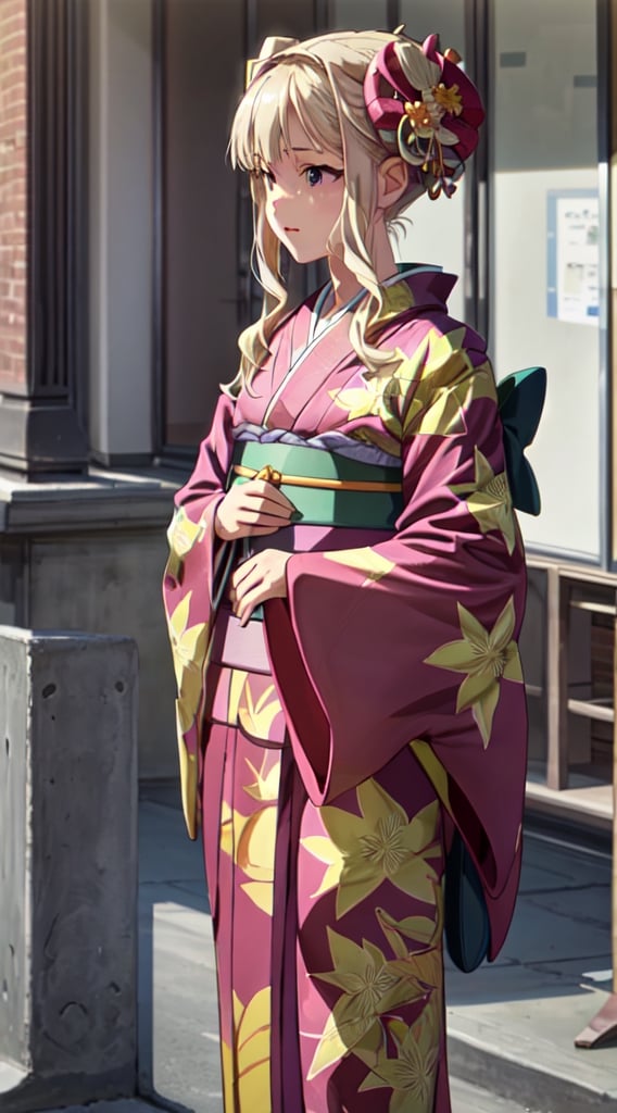 1girls, kimono, sexyn blonde hair