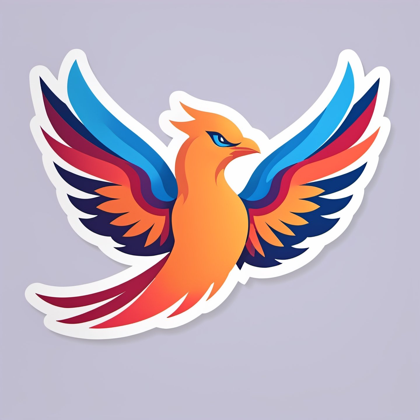 ((vector illustration, flat design)), (((phoenix logo))), ((open wing:1.3)), (facing right:1.2) simple design elements, ((red orange white palette:1.3)), (bit of green and blue shade or highlight:1.2), abstract background, high quality, ultra-detailed, professional, modern style, eye-catching emblem, creative composition, sharp lines and shapes, stylish and clean, appealing to the eye, striking visual impact, playful and dynamic, crisp and vibrant colors, vivid color scheme, attractive contrast, bold and minimalistic, artistic flair, lively and energetic feel, catchy and memorable design, versatile and scalable graphics, modern and trendy aesthetic, fluid and smooth curves, professional and polished finish, artistic elegance, unique and original concept, sticker, negative space book,sticker,vector art illustration