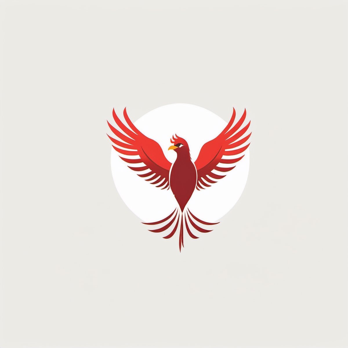 Create a sophisticated and minimalist 2D corporate logo for a prestigious training institution, focusing on a phoenix motif. The primary color should be a bold and empowering red, while the secondary color is a crisp and clean white. Emphasize a sense of professionalism and growth, aligning with the institution's commitment to excellence and transformative education.