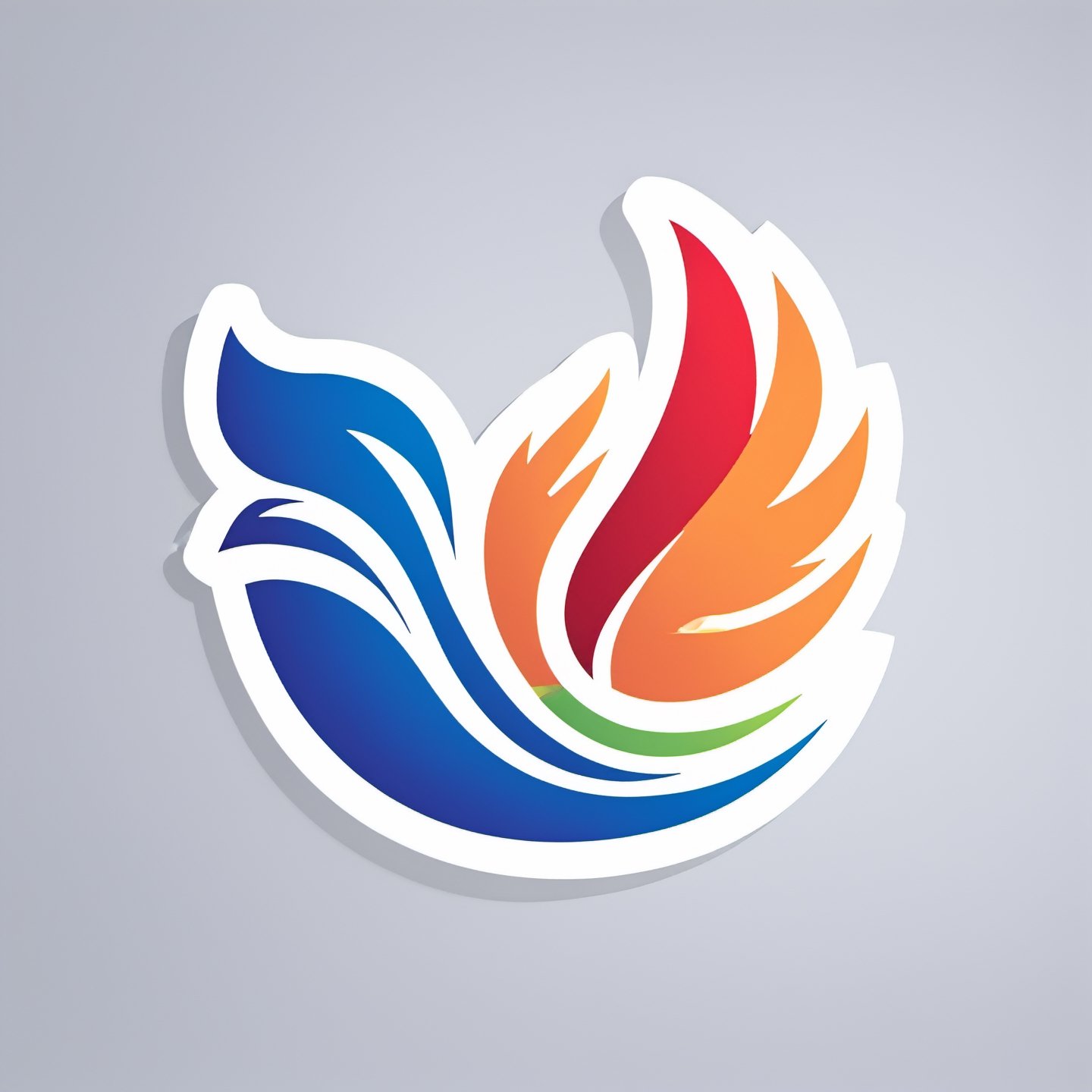 ((vector illustration, flat design)), (((phoenix logo))), ((open wing:1.3)), (facing right:1.2) simple design elements, ((red orange white palette:1.3)), (bit of green and blue shade or highlight:1.2), abstract background, high quality, ultra-detailed, professional, modern style, eye-catching emblem, creative composition, sharp lines and shapes, stylish and clean, appealing to the eye, striking visual impact, playful and dynamic, crisp and vibrant colors, vivid color scheme, attractive contrast, bold and minimalistic, artistic flair, lively and energetic feel, catchy and memorable design, versatile and scalable graphics, modern and trendy aesthetic, fluid and smooth curves, professional and polished finish, artistic elegance, unique and original concept, sticker, negative space book,sticker,vector art illustration