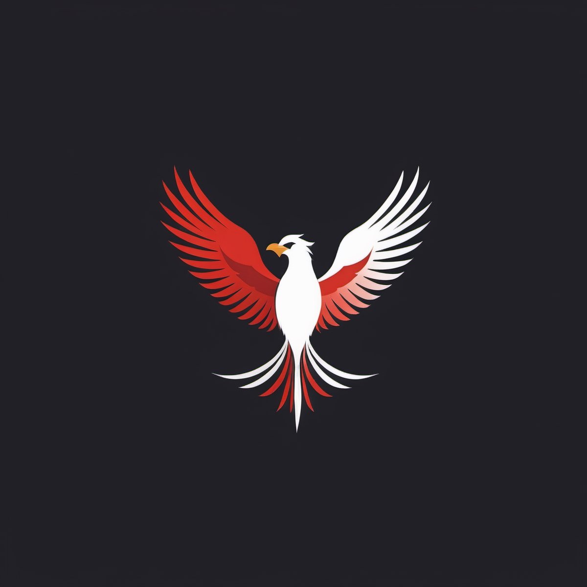 Design a sophisticated and minimalist 2D corporate logo for a professional brand. Incorporate a phoenix as the central element, symbolizing resilience and transformation. Utilize a primary color palette of red to evoke passion and energy, with a secondary color of white to enhance simplicity and sophistication. The logo should exude a sense of stability and professionalism while capturing the essence of the phoenix motif in a refined and contemporary style.