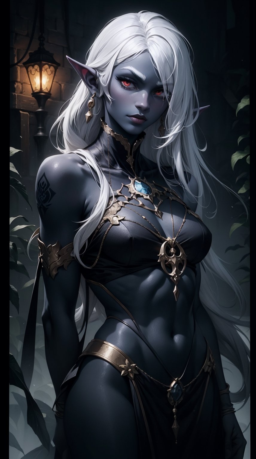 drow, white hair