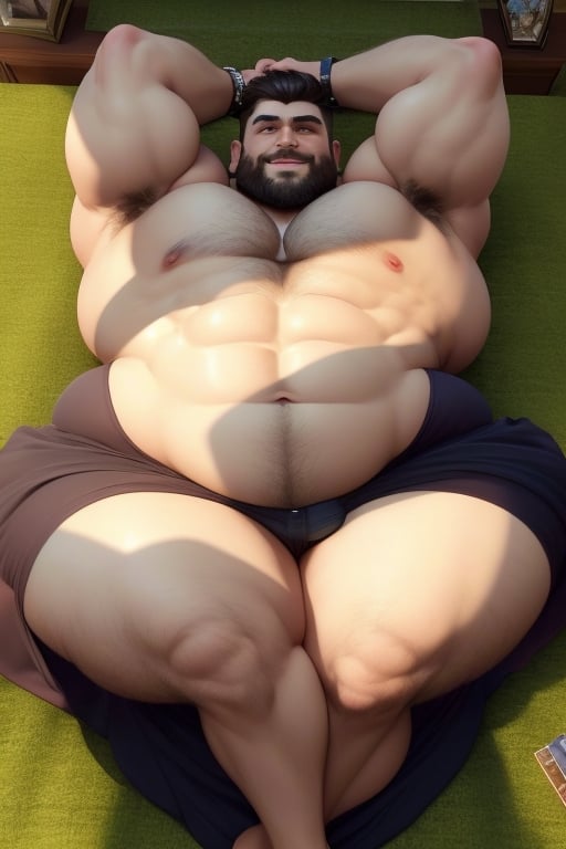 (masterpiece), 3d best quality, handsome charming beard man , short hairs, beautiful smiling, extra wide chest, extra fat pecs, slim tummy, hourglass body shape waistline, curvy wide hips, curvy body shape, perfect wide round fat ass, beefy wide and curvy fat thighs, wearing sexy costume, in the room, laying down, showing ass,mature