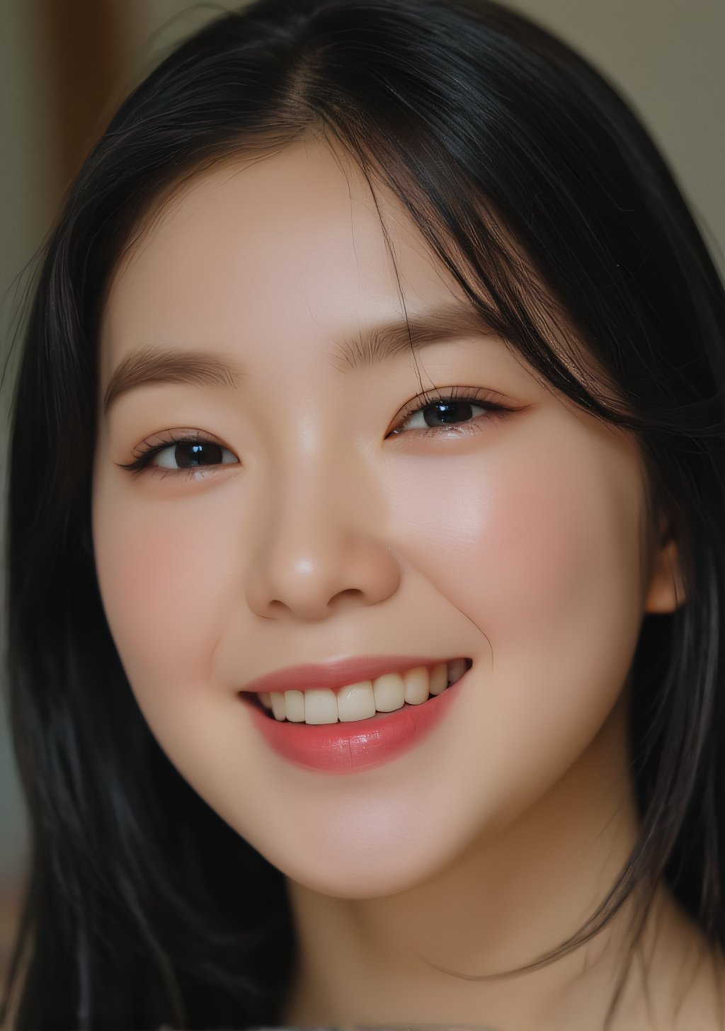 8k, masterpiece, best quality, photoshop, ultra high res, ultra detailed, realistic, (photorealistic:1.4), depth of field, lens flare, professional lighting, ultra wide shot, Black hair, ((tears falling :1.4)), asian girl, thin, ((girl :1.3)), ((28 year old :1.7)), (( 1.55 meter tall :1.4)), Lips without lipstick, no makeup ((full body photo :1.9)), smile