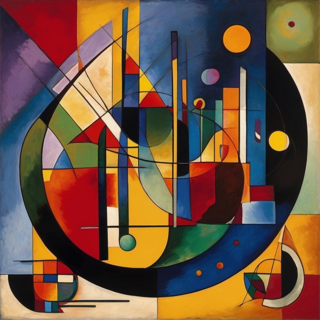 Still life, Style of Wassily Kandinsky, colored, best quality, 16K resolution