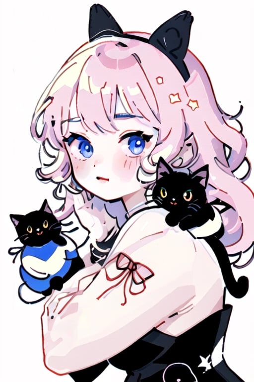 acrylic color, cute, kawaii, (fuwafuwa illustration:1.6),
BREAK
black cat, black robe, star stick, fairy tone, fairy