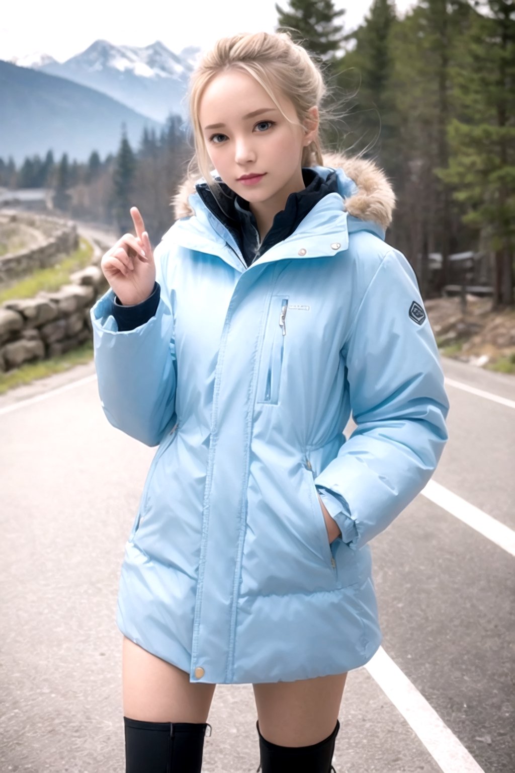 absurdres, highres, ultra detailed background,
BREAK
light colors, depth of field, translucent layer, poetic atmosphere,(1 girl:1.3), solo, perfect anatomy,
BREAK
silver hair and light blue eyes, winter alpine outer jacket, black long skirt, outdoor boots,(forehead:1.3)