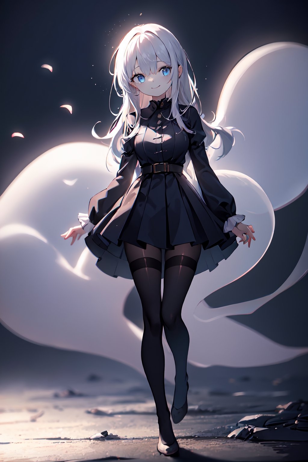 absurdres, highres, ultra detailed background,
BREAK
light colors, depth of field, translucent layer, poetic atmosphere,(1 ghost girl:1.3), solo, perfect anatomy,
BREAK
moonlight, full body, smile