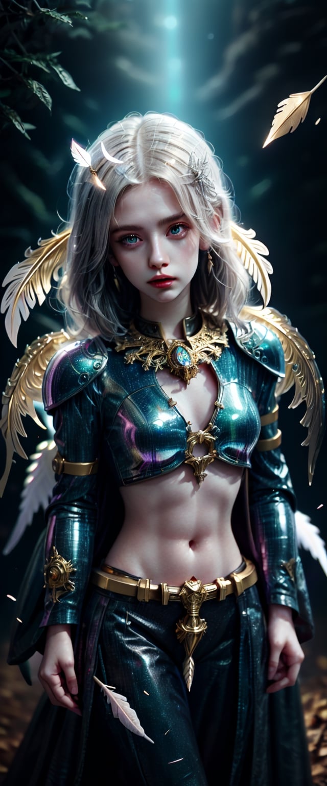 (((realistic))) (Epic art style by Patrice Murciano:0.85), (art style by Russ Mills:0.5), (divine:0.8), stunning beautiful slender Archangel girl with a (mithril_sword:1.15), (wearing revealing silver_armor), surrounded by ink aura and lightning, (((Huge golden tip White feather angelic wings,))) (hair movement:1.1),
double exposure of (dove:1.075) + lightning sparks; beautiful double exposure composition; organic; surrealism; collage by Antonio Mora,
(intricate beautiful eyes:1.05), world's most beautiful, debris, (sparks visual effects:1.1), (negative space:0.3), serious look,
(superior quality:1.1), (masterpiece), (16k uhd), ((photo realistic:1.15)),
(sparks:0.75), (falling leaves:1.0), (vivid:1.1), hyper realistic  background details,
(sfw:1.2), (intricate details), (hyperdetailed), award-winning, sharp focus, high contrast,
film grain, long hair, immaculate face,
(Canon EOS 5D Mark IV:1.0) with (Canon EF 70mm f-2.8L II:1.0),
lora:last:0.7,  lora:DetailedEyes_XL_V3:0.5, lora:add-detail-xl:0.7
,science fiction,HellAI,photo r3al,Monster,blood and black,Detailedface,DonMC3l3st14l3xpl0r3rsXL,Circle,Realism,Epicrealism,short hair