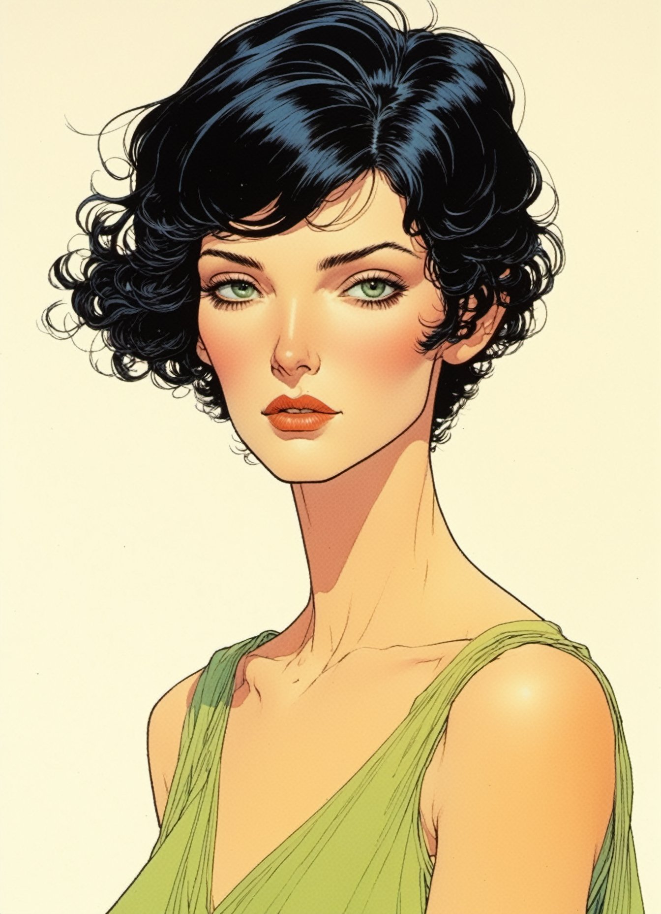 
Jean Giraud ((Moebius style)), Character Sheet, white pale skin Niamh Algar, short black hair, with a natural sheen, Multiple poses, (((side full body))), varieties expressions, Highly detailed, multiple views, photorealistic
 