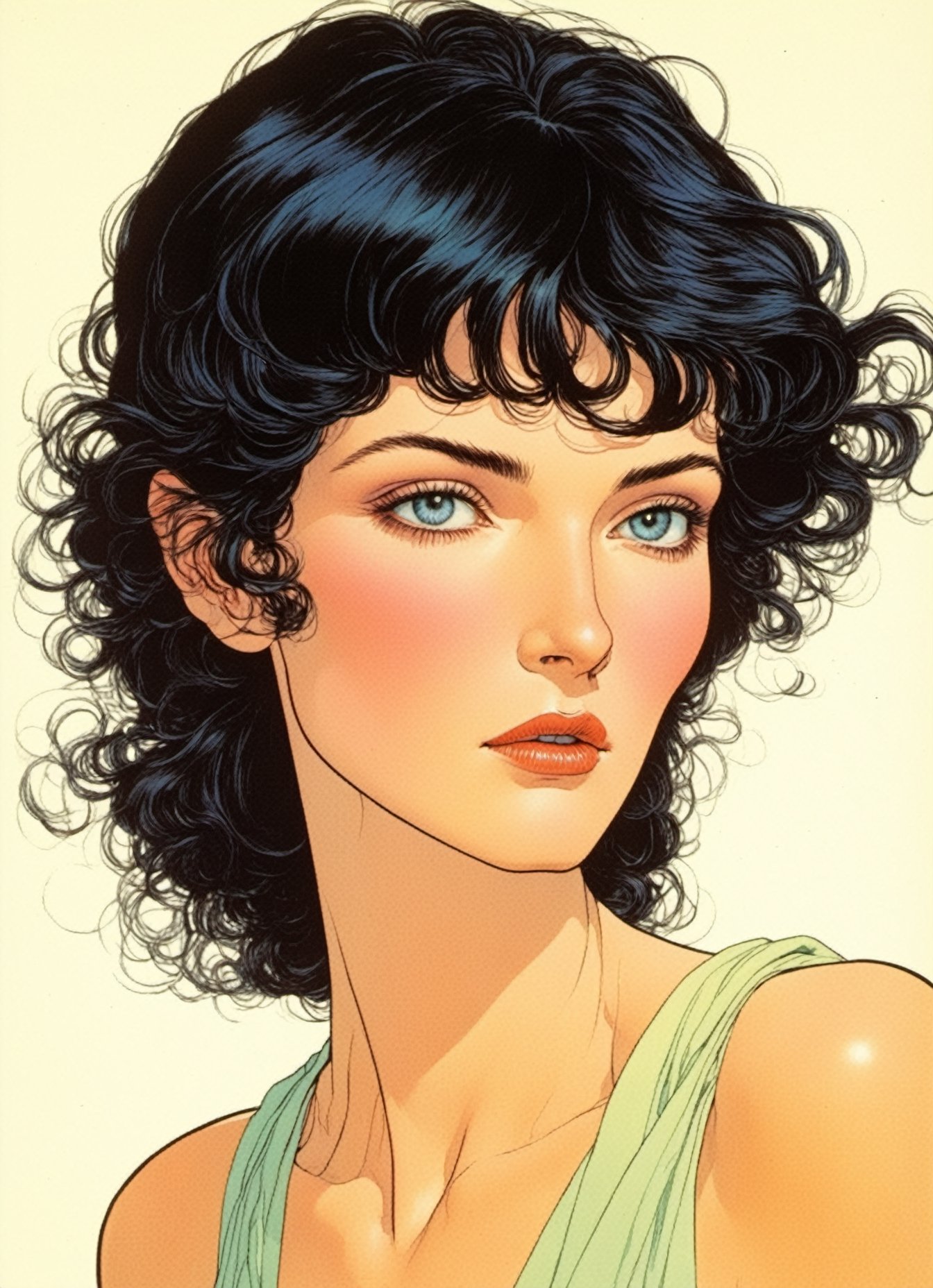 
Jean Giraud ((Moebius style)), CharacterSheet, white pale skin Niamh Algar , tall 6 feet tall , slightly raised eyebrows, (((delicate facial features))), short black hair, with a natural sheen, Multiple poses, (((side full body))), varieties expressions, Highly detailed, multiple views, photorealistic
 