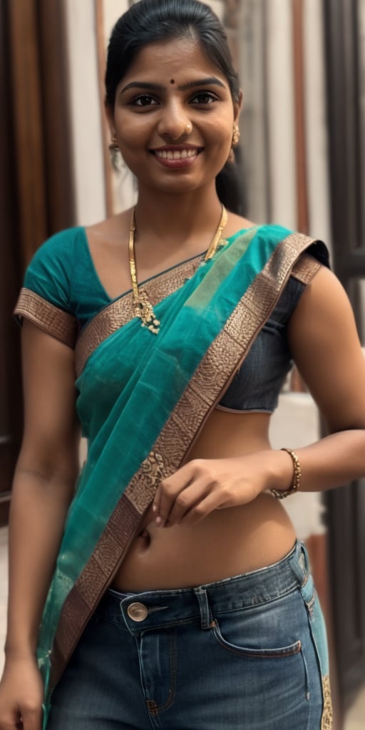 (masterpiece, best quality, ultra-detailed, 8K),high detail, realisitc detailed, a beautiful young mature Indian women slight curvy body with long flowy hair over shoulders in the dark, weraing a full tight buttoned shirt and jeans standing on hte hill top , blue eyes, pale bright skin, kind smile, glossy lips, a serene and contemplative mood, setting on the top of the mountain, ,(red lips),hd makeup,((small breast))(perfect face)(perfect clear eyes)(fashion shoot)(sexy)(sharpp details)(intricate details)(extreme details), beautiful face,Praval,photorealistic, housewife