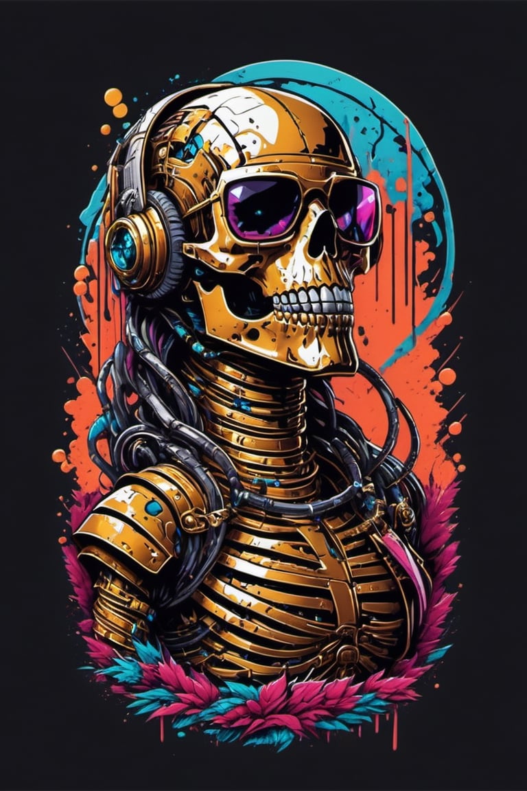 vector t shirt art ready to print, water color, graffiti style, brush art, full body, style of dark colorfull imagination, beautiful Headless muscle fit simetric muscle cleopatra in tatoo's mummy zombiemech in bandages,  protrude huge venom four mechanical legs with long claws at the ends,  armmech and legmech,  simetric fit body toxic with a very and long claws styl, black background, with a very long claws, mummy in bandages protrude huge svenom carnige four mechanical legs with long claws at the ends, glowing eyes from behind glasses and glowing veins on the neck,gold teeth,gold,black background, aw0k geometry