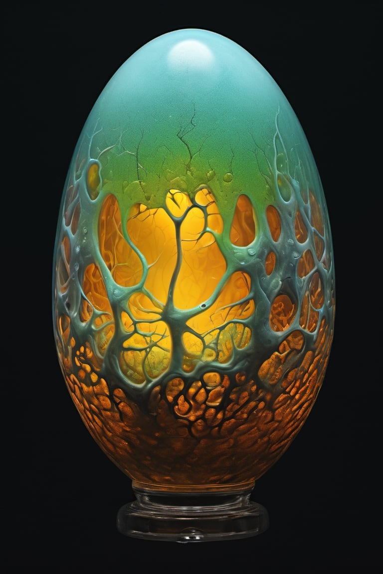  a creatures embryo stirs inside a translucent egg, stunning beauty, hyper-realistic oil painting, vibrant colors, dark chiarascuro lighting, a telephoto shot, 1000mm lens, f2,8,Vogue,more detail XL,Acidmelt,acidzlime