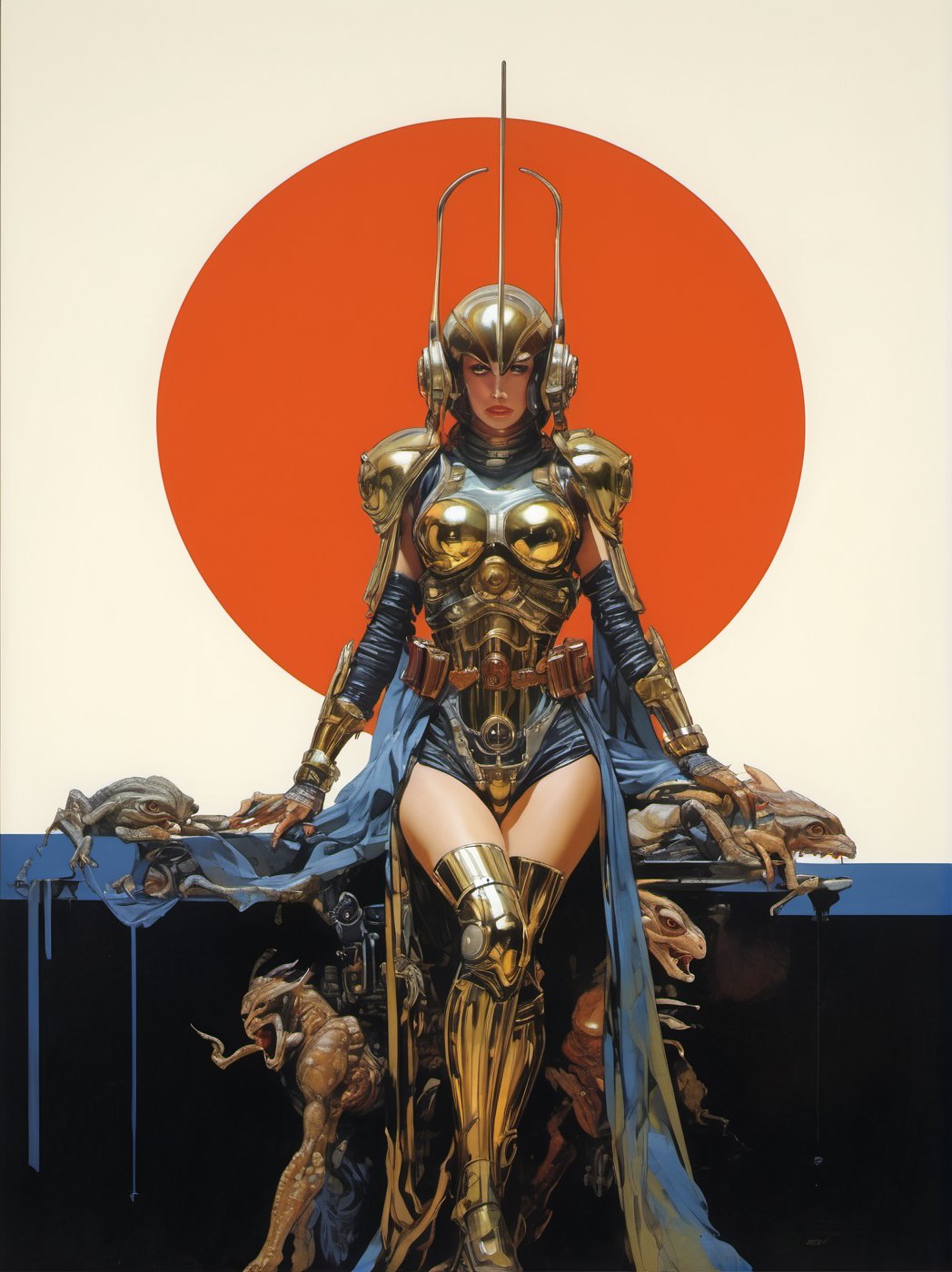 art by Masamune Shirow, art by J.C. Leyendecker, art by simon bisley, a masterpiece, stunning beauty, hyper-realistic oil painting, a star wars alien creature,  loose clothing, a portrait picture, incredible detail, 