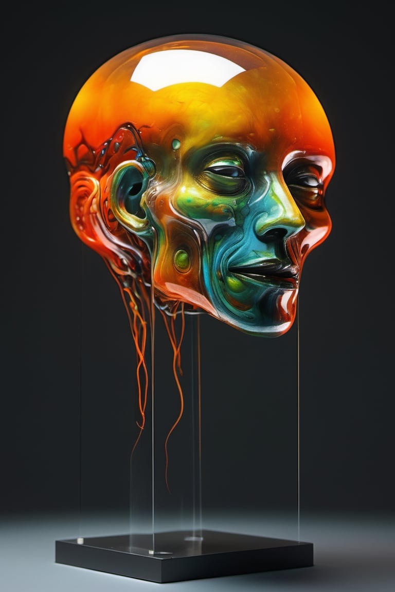 art by yashitomo nara, (((a cube shaped head))), stunning beauty, hyper-realistic oil, vibrant colors, dark chiarascuro lighting, a telephoto shot, 1000mm lens, f2,8, ,p3rfect boobs,Vogue,more detail XL