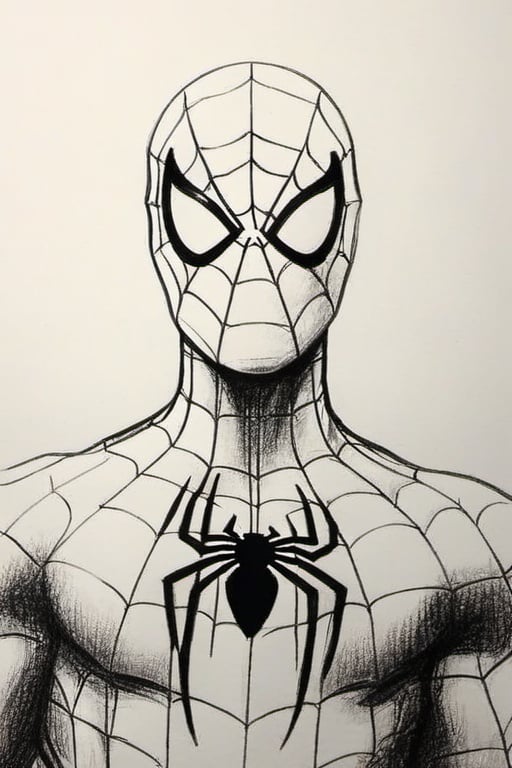 spiderman, pencil draw