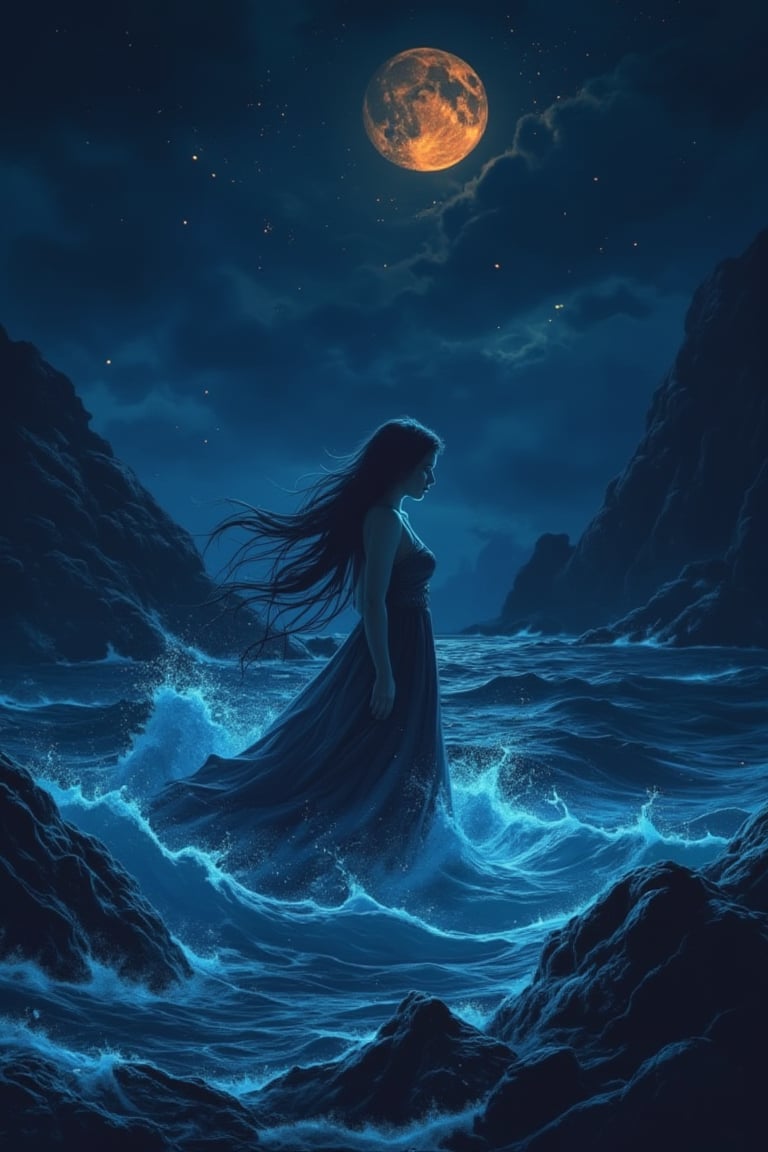 Woman emerging from the sea, neon realism, ocean waves at night, 1 moon in the sky, muted colors, muted colors, Adrian Jean, Isao Andrews, Jenny Saville, Edward Hopper, surrealism, dark art of James Jean, Takato Yamamoto, minimalism, full height . Miki Asai, close-up, cel-shaded, surreal still life, distorted reality --v 5.2 --ar 2:3 --s 1000. Greg Rutkowski's detailing, realism, vibrant colors, high detail, pen and ink, perfect composition. , beautifully detailed complex, insanely detailed photorealistic concept art, soft natural volumetric cinematic perfect light. noise in the photo.(Photorealism:1.3), (Realism:1.3), (Surrealism Art:1.1), (Close-up portrait:1.3), negative refractograph --ar 8:10 --v 6.0.
