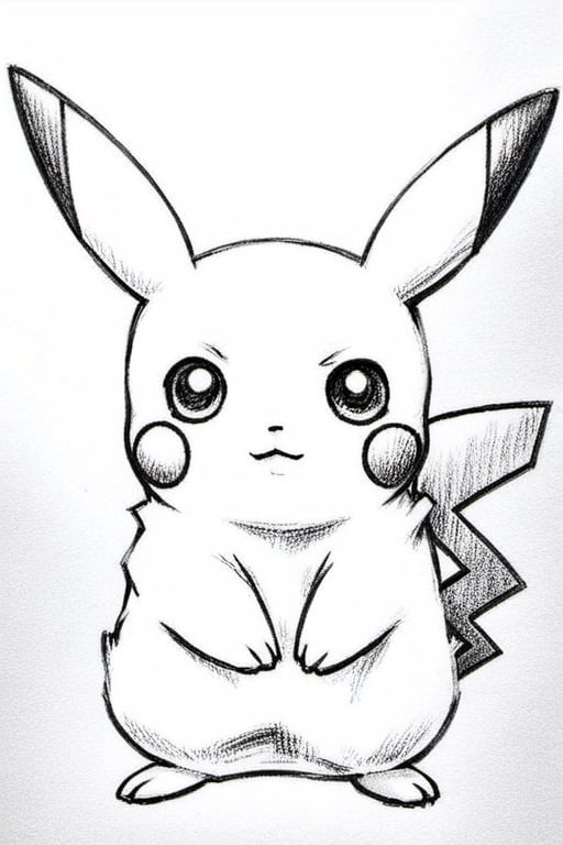 pikachu, pencil draw