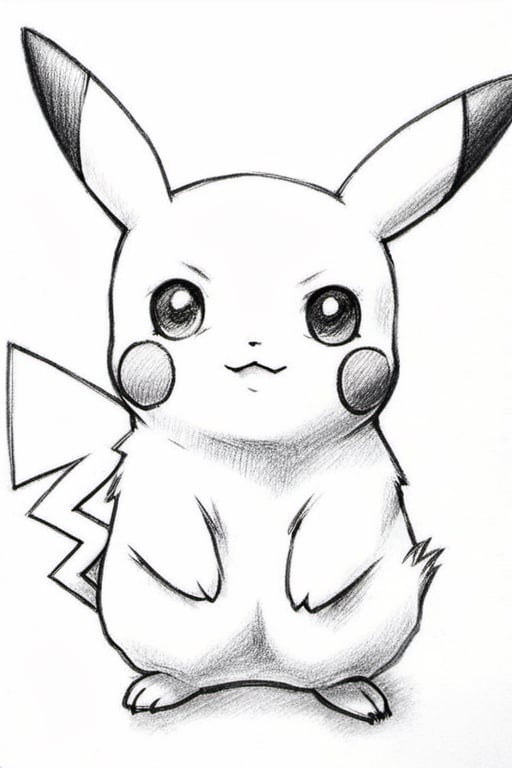 pikachu, pencil draw