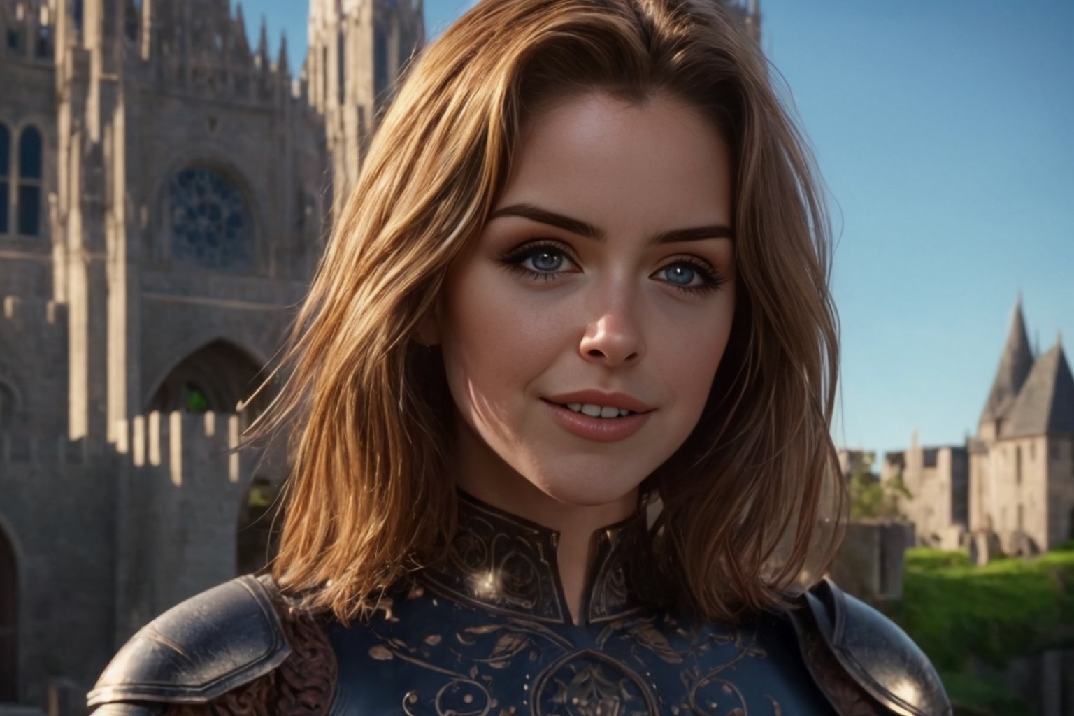 from lord of the rings, (masterpiece), (extremely intricate:1.3), (realistic), portrait of a girl, the most beautiful in the world, (medieval armor), metal reflections, upper body, outdoors, intense sunlight, far away castle, professional photograph of a stunning woman detailed, sharp focus, dramatic, award winning, cinematic lighting, octane render, unreal engine, volumetrics dtx, full body, (high detailed skin:1.1)
seductive smile