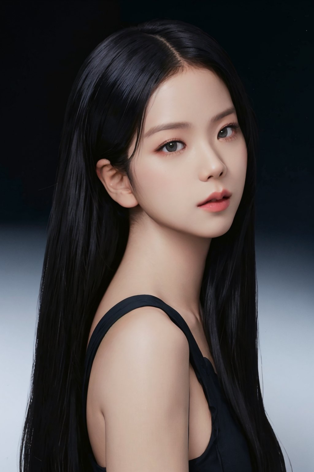Nsfw, looking at viewer, styled clothes, high quality, highres, 8k, accurate color reproduction, dark simple background, best quality, photo by Canon 5d, 50mm ZEISS lens, sharp focus, natural lighting, profesional and intricate lighting, wide angle, jennie,jennie,jisoo