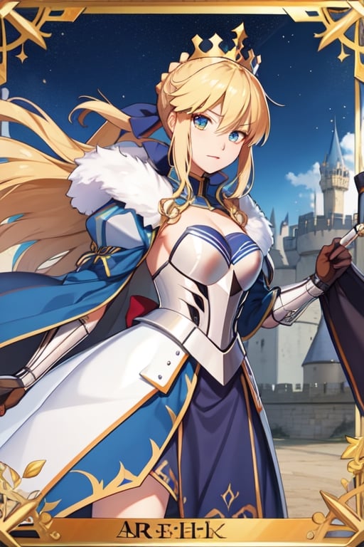 Artoria pendragon with a lance high quality castle of camelot