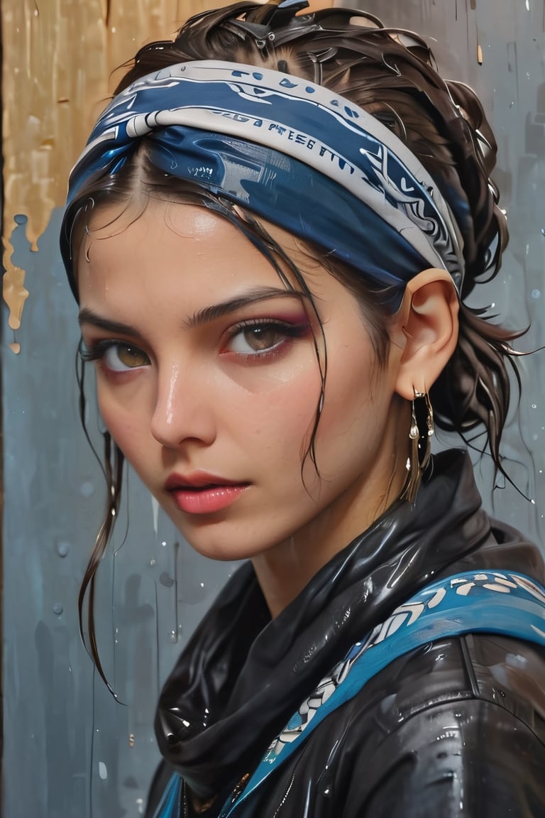 a painting of a wet woman with a wet bandana on her wet head, a fine art painting by Tim Okamura, behance, figurative art, detailed painting, hyper realism, androgynous


,Futa,xlgirls,Detailedface,more detail XL,soakingwetclothes, wet clothes, wet hair, wet clothes, 