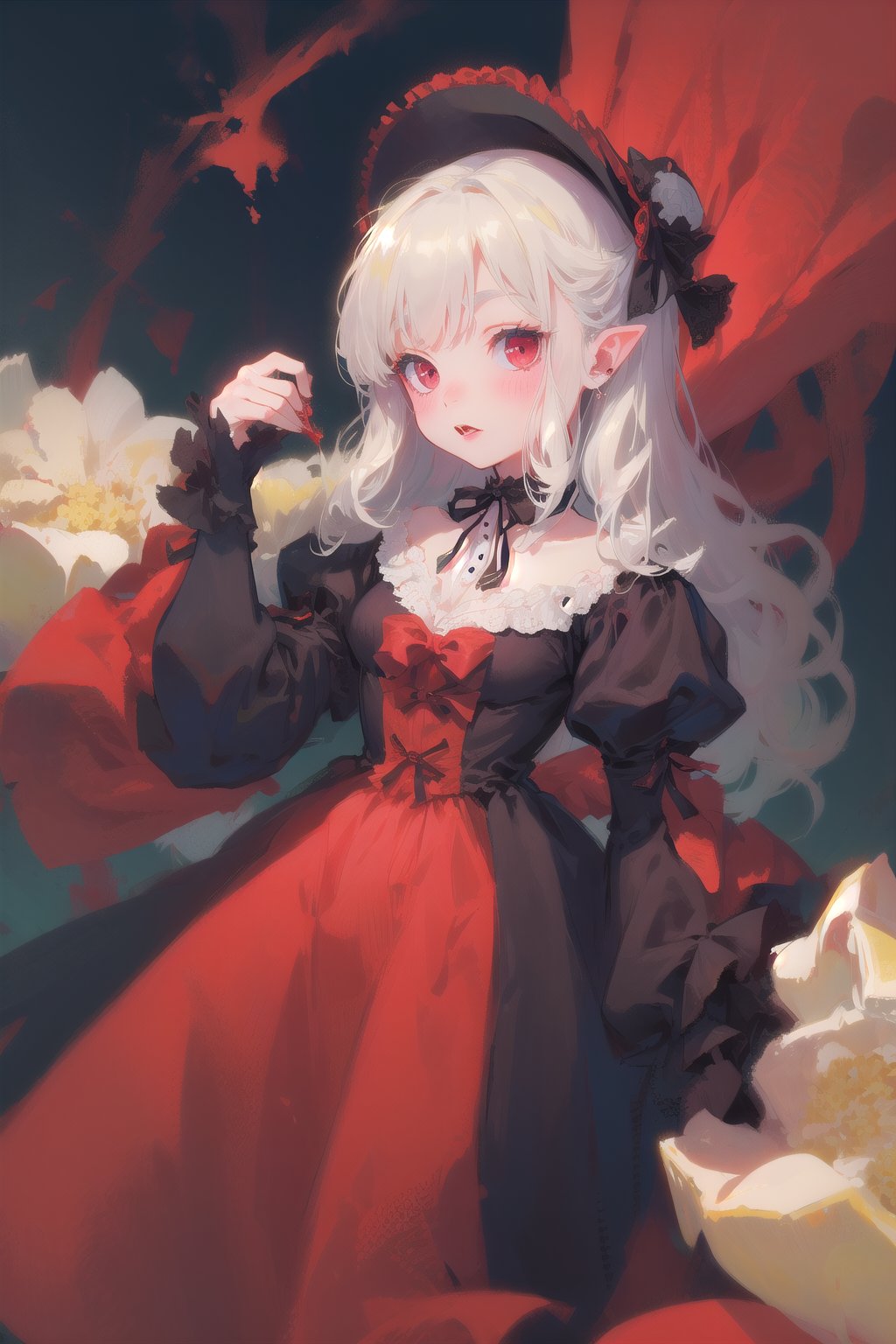 cute vampire wearing victorian clothes