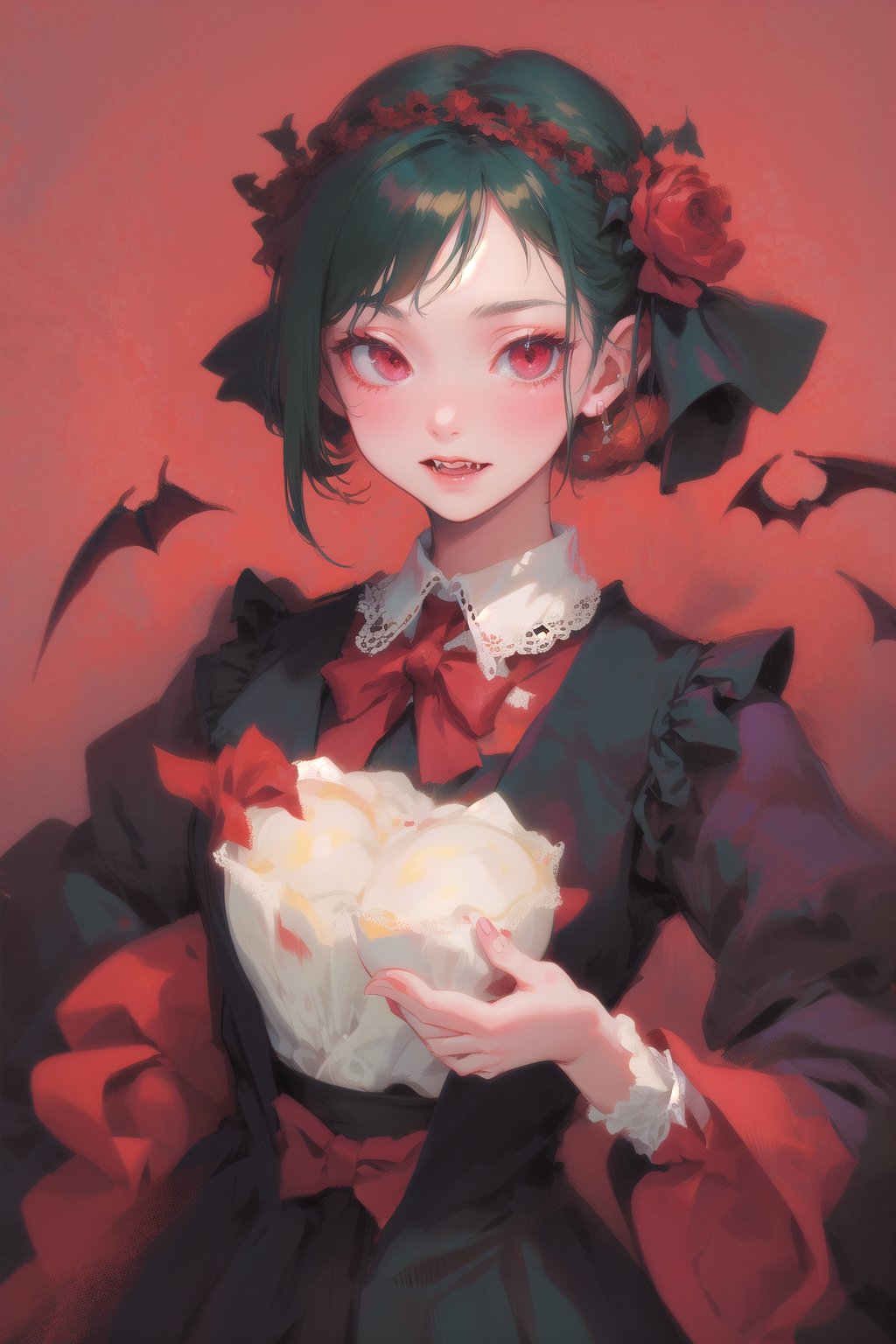 cute vampire wearing victorian clothes