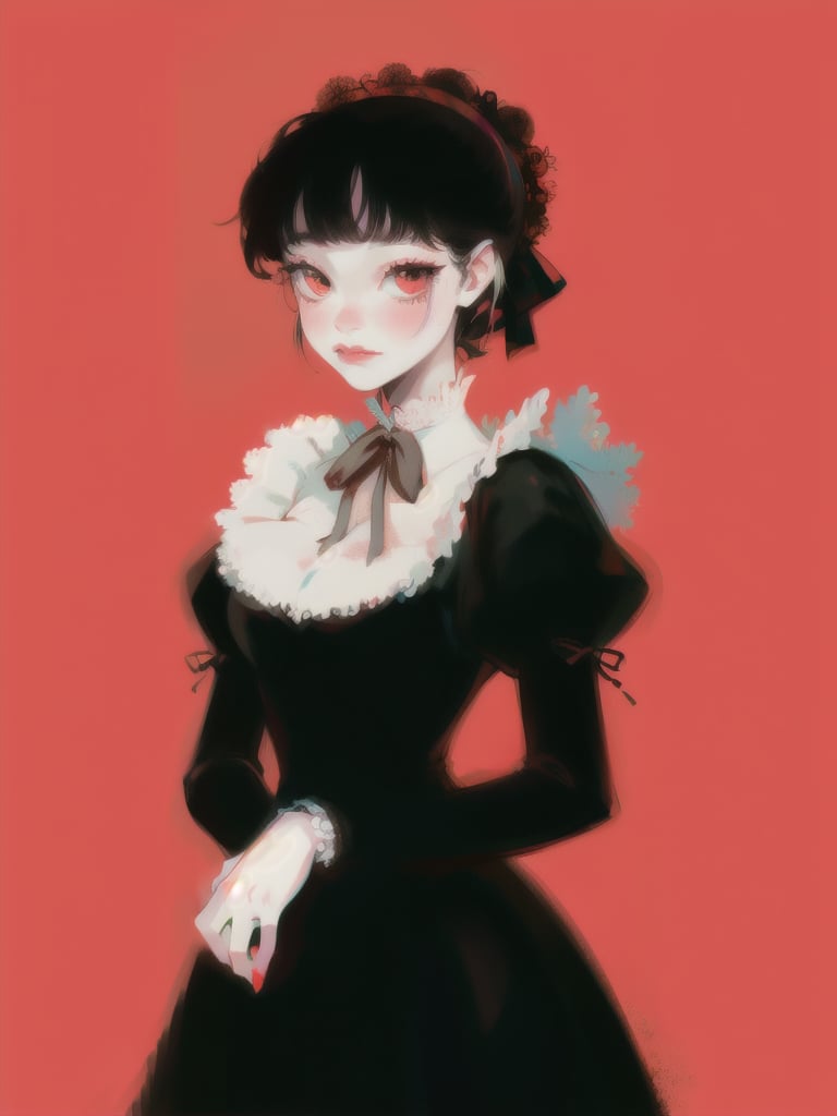 cute vampire wearing victorian clothes