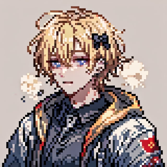 Pixel art, male, messy_hair, short_hair, blond_hair, hair_bow, ear_rings, nude,<lora:659111690174031528:1.0>