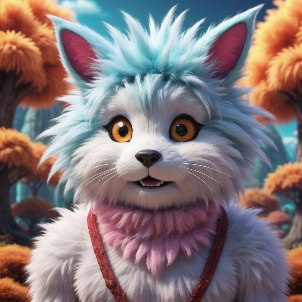 Hi my name is TenTen I am a big Furry Monster, the reason why everyone calls me TenTen as I control Ten Elements and Ten Types of magic. I may look small but I am powerful beyond your imagination, just keep in-putting text prompts and I will show you!,Furry,fluffy,detailmaster2,Monster