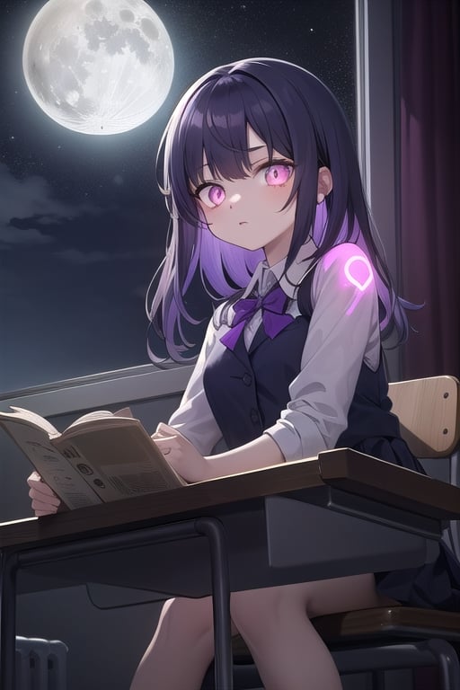 dark_classroom,night,undermoon, ((purple_glowing_eyes)),