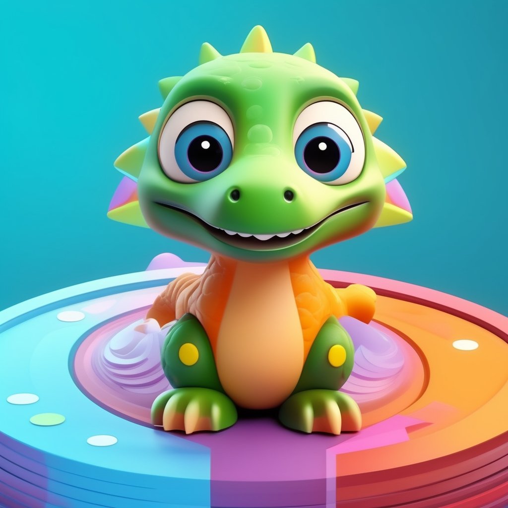 male super cute dinosaur inside a circle background, cute cartoon style, colorful, very clear, very creative, beautiful, 3d childish cute cartoon style:1.3, exceptional cute dinosaur anatomy, weapon, incredibly absurdres, break, (ultra quality, high quality, best quality, exceptional quality, new, newest, best aesthetic, original, outstanding, exceptional), epic cute, cute details, intricate cute detailed texture materials, cg, cgi, trending on cgsociety, low poly, best quality dinosaur-based rendering, unreal engine 5, octane render, cel-shading, tessellation, ,Monster