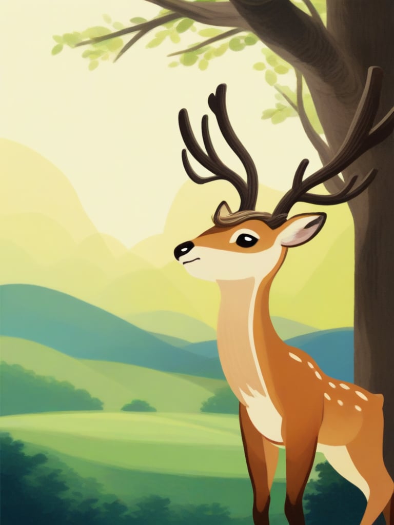 picture book illustration of deer