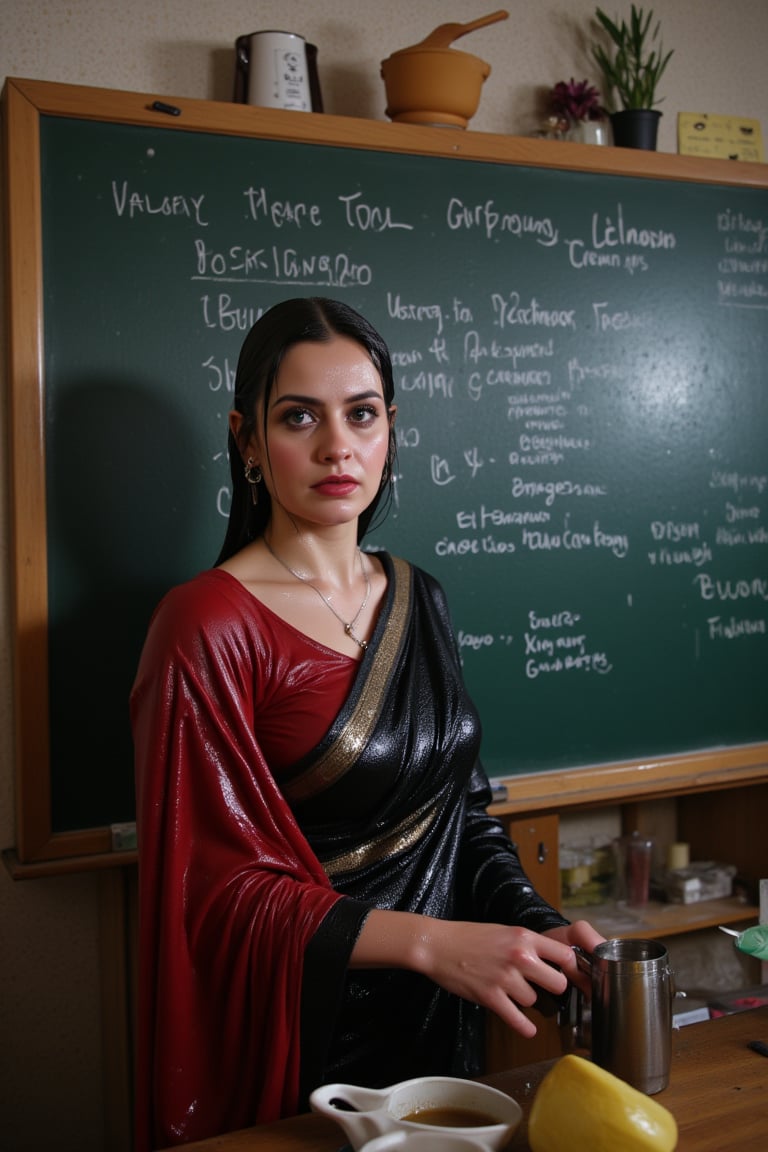 (Wet clothes,  wet hair,  wet skin:14) .

teacher with black board classroom in saree and full sleeve blouse and shawl,Beautiful russian ,Red lips, photo, realistic.

nt.,Wet,covered in oil,covered in mud,wam,wet clothes, oil,wetlook, oil,Fetishwet,Enhanced all,Wetfetish